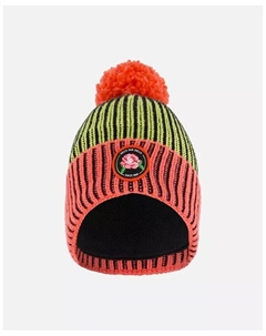 Вязаная шапка для девочек, цвет черный, лайм и коралловый - для малышей|ребенка Deux par deux