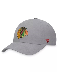 Мужская серая бейсболка Chicago Blackhawks Extra Time Adjustable Fanatics