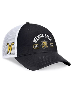 Мужские черно-белые шокеры Wichita State Регулируемая шляпа Free Kick Trucker, черный Top of the world