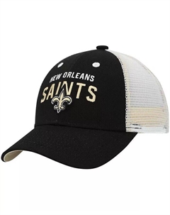 Черно-белая кепка унисекс New Orleans Saints Core с сетчатой ​​спинкой и застежкой на спине Snapback для дошкольников Outerstuff