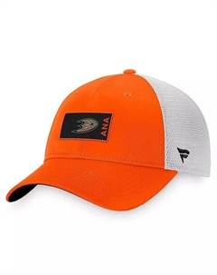 Мужская оранжево-белая кепка Anaheim Ducks Authentic Pro Rink Trucker Snapback Fanatics