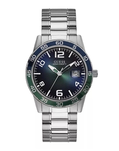 Мужские часы из нержавеющей стали с датой, серебристого цвета, 42 мм Guess