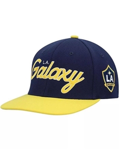 Мужская темно-синяя эластичная шляпа Snapback LA Galaxy Team Script 2.0, синий Mitchell and ness