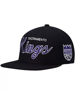 Мужская черная бейсболка Sacramento Kings Hardwood Classics Script 2.0 Snapback Mitchell and ness