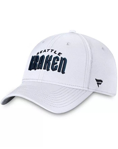 Мужская белая шляпа Seattle Kraken Wordmark Flex Fanatics
