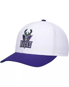 Мужская белая, фиолетовая бейсболка Milwaukee Bucks Hardwood Classics Core 2-Tone 2.0 Pro Snapback Mitchell and ness
