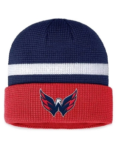 Мужская темно-синяя красная вязаная шапка Washington Capitals Fundamental с манжетами, синий Fanatics