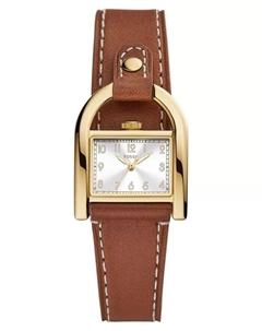 Женские часы Harwell с кварцевым коричневым кожаным ремешком, 28 мм Fossil