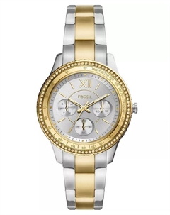 Женские спортивные многофункциональные двухцветные часы-браслет из нержавеющей стали, 37 мм Fossil