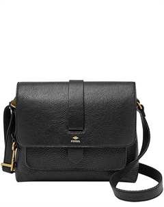 Маленькая кожаная сумка через плечо Kinley, черный Fossil