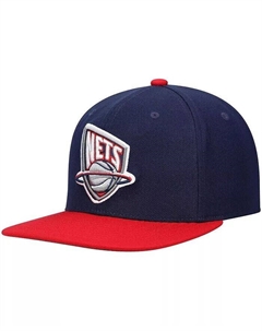 Мужская темно-красная кепка New Jersey Nets Hardwood Classics Team Two-Tone 2.0 Snapback Mitchell and ness