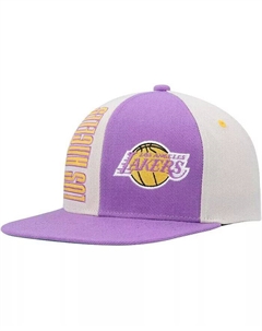 Мужская кремовая, фиолетовая кепка Los Angeles Lakers Hardwood Classics Pop Snapback Mitchell and ness
