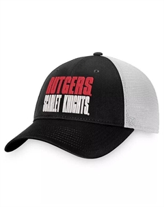 Мужская черно-белая кепка Rutgers Scarlet Knights Stockpile Trucker Snapback Top of the world