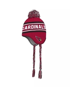Big Boys Cardinal, Black Arizona Cardinals Жаккардовая вязаная шапка с кисточками и помпоном Outerstuff