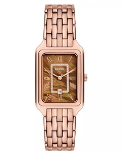 Женские часы Raquel из нержавеющей стали с тремя стрелками и датой цвета розового золота, 26 мм Fossil