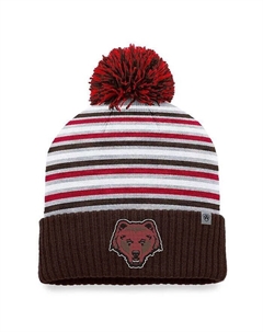 Мужская коричневая вязаная шапка с манжетами и помпоном Brown Bears Dash, коричневый Top of the world