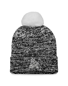 Черная женская вязаная шапка с манжетами и помпоном Arizona Coyotes Glimmer, черный Fanatics
