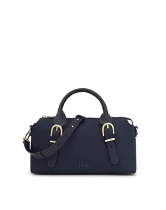 Мягкая средняя сумка-трансформер с пряжками, темно-синий Tous