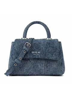 Сумка из стираного денима, трансформируемая в сумку через плечо, синий Replay