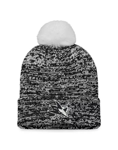 Женская черная шапка-манжета с помпоном San Jose Sharks Glimmer Fanatics