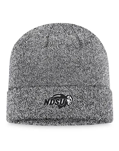 Мужская вязаная шапка NDSU Bison цвета «черный меланж» с манжетами Top of the world
