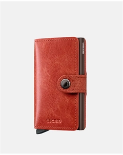 Визитница из оранжевой кожи в винтажном стиле с защитой RFID, оранжевый Secrid