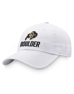 Мужская белая регулируемая кепка Colorado Buffaloes Top of the world