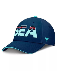 Мужская шапка Sea Sea Navy/Blue Seattle Kraken Authentic Pro Rink Team Code Flex Fanatics