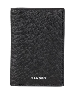 Мужской кожаный кошелек, черный Sandro