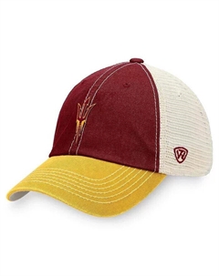 Мужская темно-бордовая, золотая кепка-кнопка для внедорожников Arizona State Sun Devils Trucker Top of the world