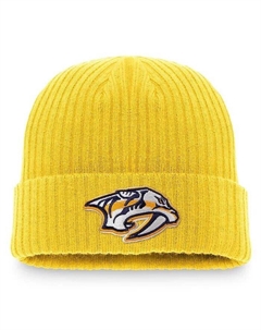 Мужская золотистая вязаная шапка с манжетами и манжетами с логотипом Nashville Predators Core Primary Fanatics