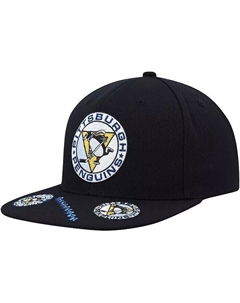 Мужская черная винтажная шляпа Pittsburgh Penguins Trick Snapback Hat, черный Mitchell and ness