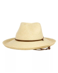 Соломенная шляпа-федора от солнца со шнурком на подбородке, бежевый Angela & william