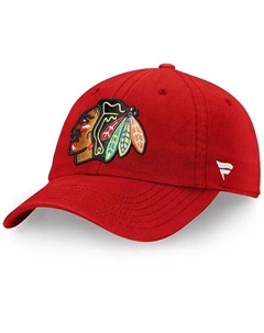 Мужская красная бейсболка с регулируемым логотипом Chicago Blackhawks Core Primary Fanatics