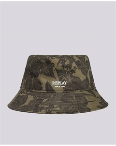 Рыбацкая шапка унисекс с логотипом, темно-зеленый Replay