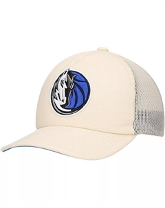 Мужская кремовая регулируемая кепка Dallas Mavericks Trucker Mitchell and ness