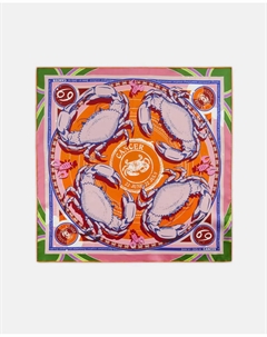 Эксклюзивный шарф из чистого шелка со знаками зодиака, оранжевый Codello