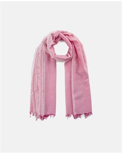 Легкий шарф из хлопковой смеси с полосками и металлизированной нитью, белый Codello