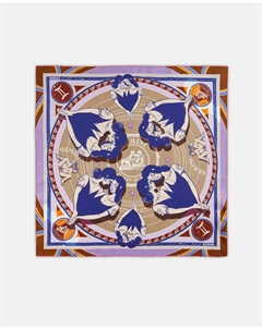 Эксклюзивный шарф из чистого шелка со знаками зодиака, бежевый Codello