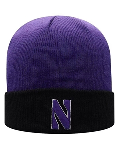 Мужская фиолетовая, черная шапка Northwestern Wildcats Core 2-Tone Cuffed Knit Top of the world