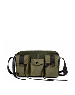 Женская сумка через плечо с внешними карманами и регулируемым ремнем, темно-зеленый Replay