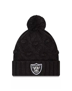 Большие девочки Черная Лас-Вегас Рейдерс Тоасти вязаная шапка с манжетами и помпоном New era