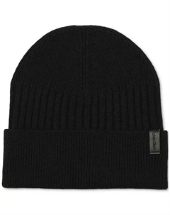 Мужская шапка-бини из смешанной вязки, черный Calvin klein