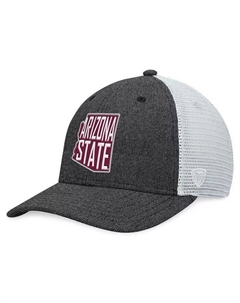 Мужская кепка-кнопка Arizona State Sun Devils Townhall Trucker цвета уголь и белого цвета Top of the world