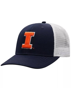 Мужская темно-синяя, белая кепка Illinois Fighting Illini Trucker Snapback Top of the world