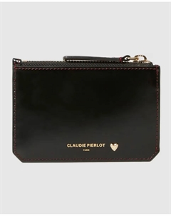 Женская кожаная визитница с золотым сердцем, черный Claudie pierlot