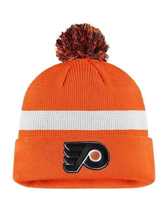 Мужская оранжево-белая шапка Philadelphia Flyers 2020 NHL Draft Authentic Pro Cuffed Pom Knit Fanatics