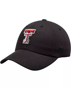 Мужская черная кепка Texas Tech Red Raiders Primary Logo Staple Adjustable Hat Top of the world