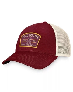 Мужская темно-бордовая кепка-шляпка с застежкой-молнией Arizona State Sun Devils Unruly Slouch Trucker Top of the world