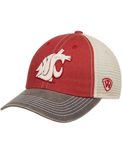 Мужская темно-красная и бежевая кепка дальнобойщика Washington State Cougars Offroad Top of the world